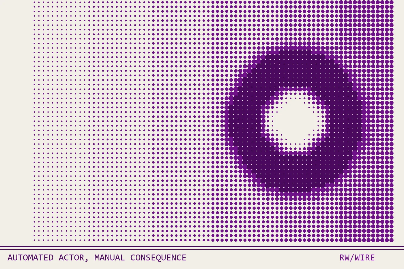 Halftone composition of a large dot field interrupted by one inverted dot