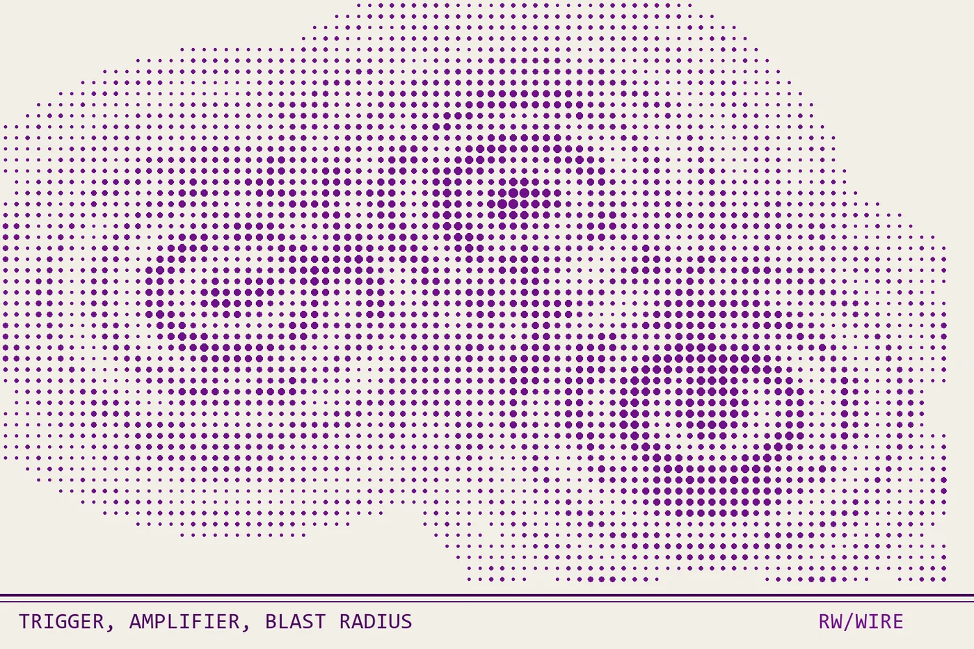 Halftone composition of three dot ripples interfering across one field
